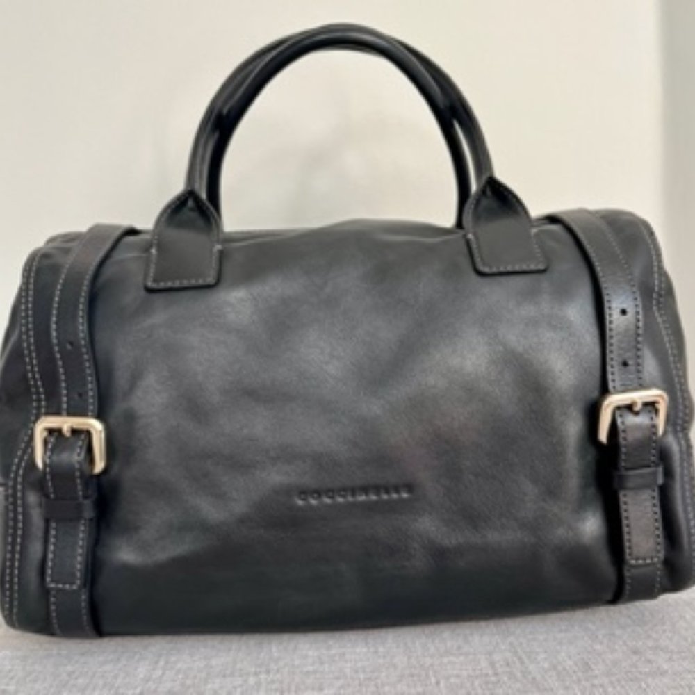 Black Coccinelle Leather Bag (duffle shape)